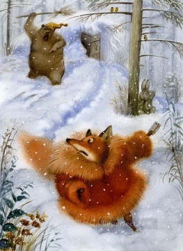  Chasse Tableaux - contes de fées ours chasser le renard